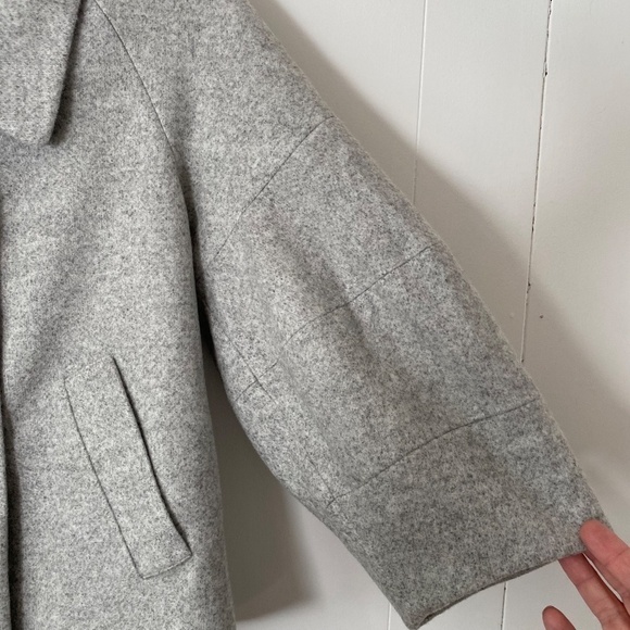 Laundry Shelli Segal wool blend double breast collared jacket light mixed grey - Picture 12 of 14